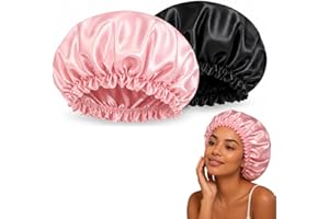 Kit 2 Toucas de Cetim, Cores Sortidas, Com Elástico, Proteção Noturna para Cabelos, Anti-Frizz