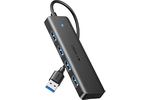 UGREEN Hub USB 3.0, Adaptador 4 em 1 com 4 Portas USB-A 5Gbps, Compatível com PC, Laptop, PS4, PS5, Xbox, Impressora, Pendriv