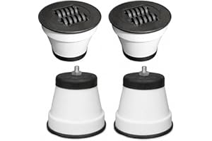 Kit 4 Pés Para Fogão Geladeira Freezer e Máquina de Lavar com Rodinhas Universais em Polipropileno Branco Resistente
