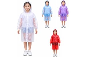 Capa de Chuva Infantil com Capuz, Unissex para Menino e Menina, Impermeável, Cores Sortidas
