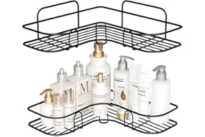 Kit 2 Prateleira de Canto Porta Shampoo Sabonete Suporte Box Banheiro Organizador Sem Furar Parede Nicho Canto para Banheiro