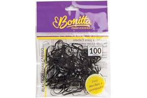 Elásticos Pretos Pacote com 100 Unid, 593Bt, Bonitta