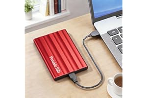 SSD portátil de 2 TB, unidade de estado sólido externa com transmissão rápida para atualização de armazenamento, (vermelho)