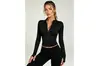 Jaqueta feminina atlética manga longa secagem rápida slim fit yoga corrida treino fitness jaqueta esportiva leve