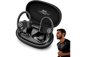 Fone de Ouvido Bluetooth 5.4, à Prova D'Água IPX5, 45h de Bateria, com Microfone Embutido, Design Esportivo Ergonômico, para