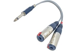 Cabo Avello Adaptador Splitter P10 Y Mono Para 2 Microfones 20 Cm