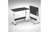 Mesa Lateral Dobrável Ajustável com Rodinhas, MDF, para Notebook e Escritório, mesa de Notebook Lateral com Ajuste de Altura,