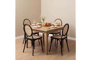 Kit 4 Cadeiras Medalhão Rattan Polipropileno Sala Cozinha Jantar Restaurante Eventos - La Mobilia (Preto)