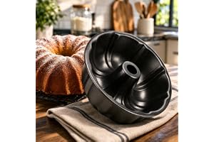 Forma Assadeira Redonda 24cm com Furo Central Antiaderente Premium – Para Bolos, Pudins e Sobremesas, Desenforma Fácil, Alta