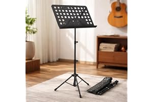 Pedestal Estante para Partitura Reforçada, Preto, Altura Máxima 138cm, Dobrável KLX