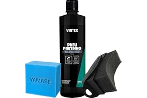 Pretinho para Pneu Carro Moto 500ml Vintex Aplicador Pretinho Curvado Espuma Equalizadora Yamase