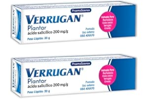 Kit com 2 Unidades Verrugan® Plantar Pomada com ácido salicílico 200 mg/g, para Verrugas, Calos e Rachaduras, 20g,