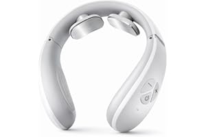 Massageador Cervical Inteligente EMS Recarregável USB | 12 Modos de Massagem | Relaxamento Muscular para Pescoço | Portátil e