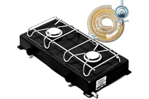Fogão Portátil 2 Bocas com Kit Gás Completo Regulador e Mangueira 1,25m Stander