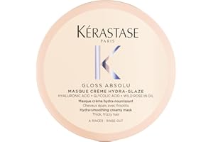 Kérastase Gloss Absolu Masque Crème Hydra-Glaze, máscara para cabelos com muito frizz, hidratante e nutritiva, com ácido glic