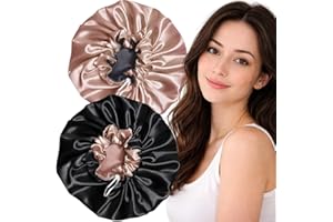 Kit 2 Toucas de Cetim Grande com Ajustador Regulavél Dupla Face Toque de Seda Ideal para Todos os Cabelos AntiFrizz Dormir Li