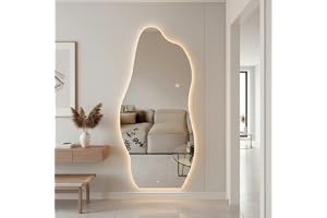 Espelho Form 120x50, 3mm com suporte e led de tomada (Grande, Montagem na cômoda)