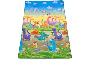 Tapete Infantil Térmico Dobrável 1,8x1,2m, Tapete de Atividades para Bebê e Criança, Estampa Dinossauro Colorido, Macio, Impe