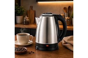Chaleira Elétrica Inox 1,8L 1200W 120V Base 360° Desligamento Automático Aquecimento Rápido – Ideal para Chá, Café, Água Quen