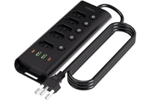 Extensao Eletrica, Filtro de Linha, Extensão Tomada, Régua Tomada, Régua de Energia, 5 Tomadas, 2 Interfaces USB, 2 Porta USB