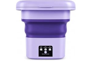 Mini Máquina de Lavar Portátil Dobrável 6,5L Automática para Roupas Íntimas Bebê Viagem Camping Compacta
