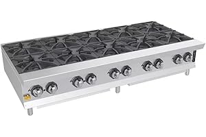 Fogão de Mesa Comercial 10 Bocas, Aço Inoxidável, para Restaurante, Modelo NKP1010