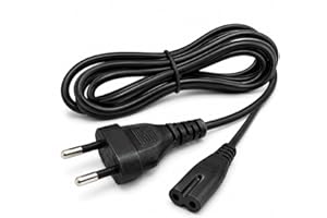 Cabo de Força Bipolar 2 Pinos 1,5m 250V 5A para TV, PS3, PS4, Xbox, Notebook, Rádio e Impressora | Cabo de Energia Padrão com