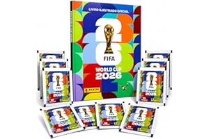Álbum Copa do Mundo 2026 Capa Dura + 10 Pacotes de Figurinhas, Kit Colecionável Mundial de Futebol, Álbum Figurinhas Copa com