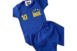 Conjunto Body Bebê Brasil Menino + Shorts - Primeira Copa - Temático - Mesversário