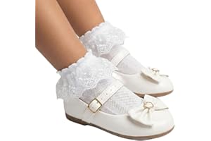 Kit 2 Pares de Meias Bebê Infantil Feminina com Babado de Renda Branca Batizado, Casamento, Evento social, Escola Meninas