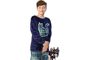 Pijama Infantil Masculino de Inverno Fleece Soft Peluciado Família Quentinho Menino Infanto Juvenil Masculino Longo Manga Lon