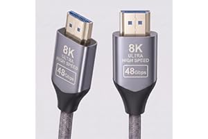 Cabo HDMI 8K 2.1 de 1.8 m Ultra Rápido 48Gbps Suporte 8K60Hz e 4K120Hz com HDR e eARC, Compatível com PS5, Xbox Series X, TV,