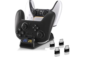 ECHZOVE Base de carregamento para controle Switch 2 Pro – Estação de carregamento rápido dupla para Nintendo Switch Pro, PS5,