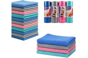 Kit 20 Panos de Microfibra Premium 25x25cm Alta Absorção Multiuso Cores Sortidas, Não Risca e Não Solta Fiapos, Ideal para Ca
