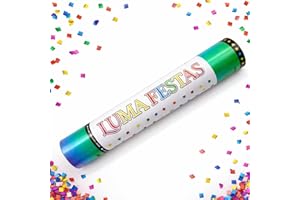 Lança Confete Colorido 30cm Profissional para Festa Aniversário Casamento Evento Chuva de Confetes Metalizados Luma Festas (M