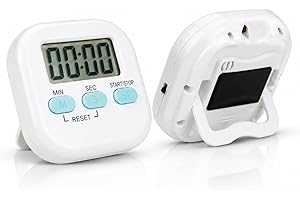 Timer Digital de Cozinha com Display LCD Grande e Alarme Sonoro – Cronômetro Magnético com Função Start/Stop, Reset e Contage