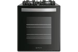 Fogão de Embutir 4 Bocas Atlas UTop Mesa de Vidro Preto Bivolt