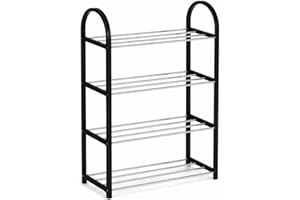 Sapateira Organizadora 4 Andares para 8 Pares Porta Sapatos Compacta e Estreita 57x41x19cm Metal Reforçado Ideal para Quarto