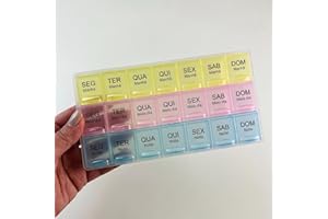 Porta Comprimido Semanal 3x ao Dia Caixa Organizadora de Remédios Vitaminas Suplementos Estojo Para Medicamentos Leve para o