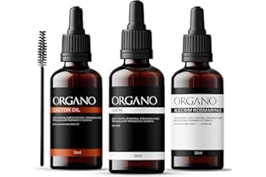 Kit Terapia Capilar ORGANO – Ojon, Castor Oil (Rícino) e Alecrim Óleos Vegetais Puros - 30ml