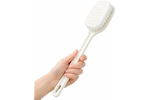 Escova de Banho com Cerdas Macias e Cabo Longo 40cm Limpeza Suave e Alcance das Costas Relaxante