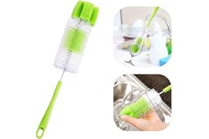 Escova para Mamadeira com Esponja Macia, Escova Lava Copos – Limpeza Profunda para Taças, Garrafas e Utensílios, Cabo Anatômi