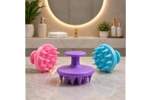 Escova Massageadora Capilar Premium de Silicone para Couro Cabeludo – Relaxamento, Limpeza Profunda e Auxílio no Crescimento