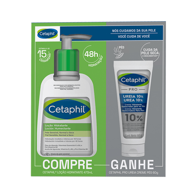 Kit Cetaphil Loção Hidratante 473ml + Creme para Pés Pró Ureia 10% 60g