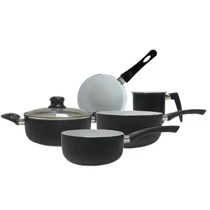 Conjunto de Panelas Santiago Revestimento Cerâmico 5 Peças Alumínio/Baquelite Preto
