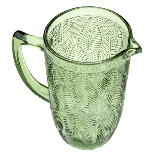 Jarra Leaves Bon Gourmet, 1,3L, Vidro, Verde - 35637