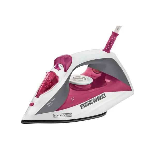 Ferro a Vapor Antiaderente Black+Decker FX2200 220V Branco e Rosa