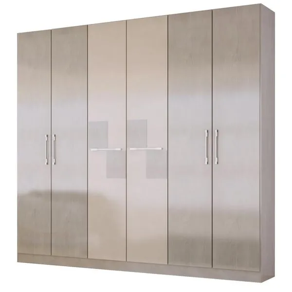 Guarda-roupa 6 portas com Pés - Maxel Toronto Ártico / Champagne