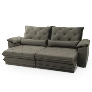 Estofado Hellen Plenitude 250cm Retratil Reclinavel - 3 Lugares Tabaco