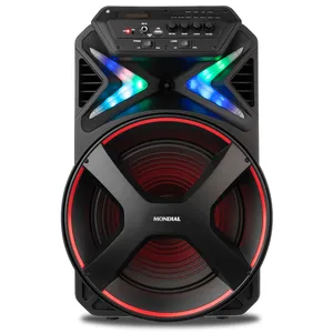 Caixa Amplificada Mondial, 400W, Bluetooth, USB, Preto/Vermelho - CM-400 Bivolt
